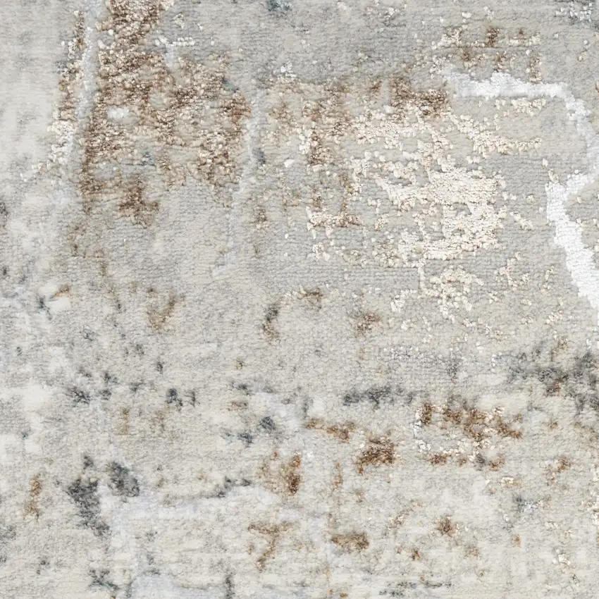 Ivory Black and Gray Abstract Non Skid Area Rug Photo 5