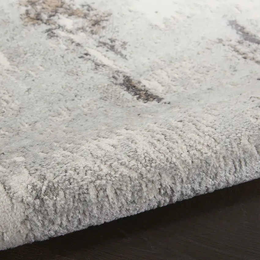 Ivory Black and Gray Abstract Non Skid Area Rug Photo 4