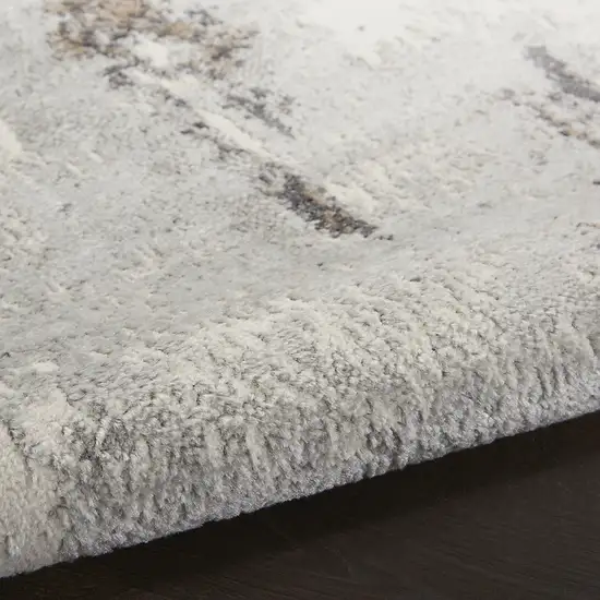 Ivory Black and Gray Abstract Non Skid Area Rug Photo 4