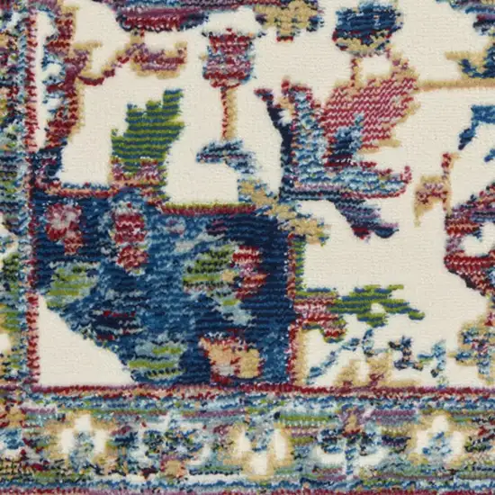 Ivory Black and Gray Floral Non Skid Area Rug Photo 1