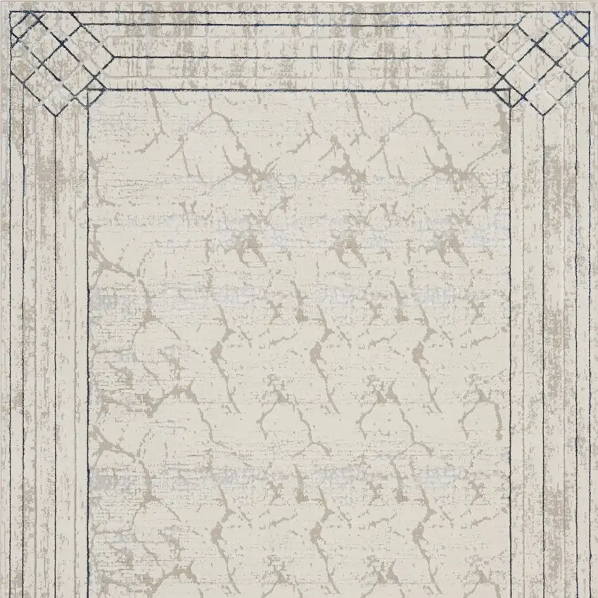 Ivory Black and Gray Geometric Non Skid Area Rug Photo 6