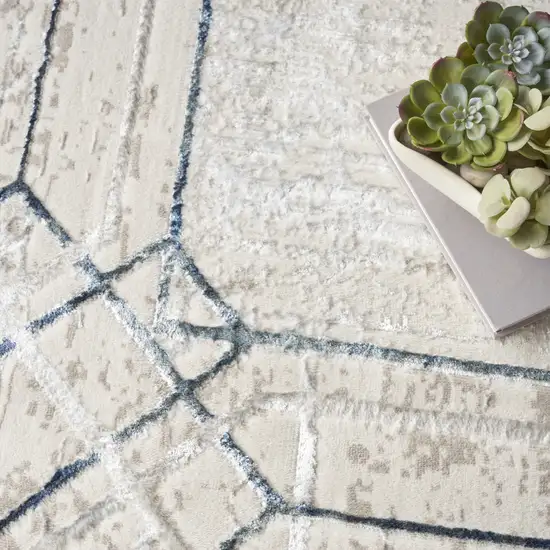 Ivory Black and Gray Geometric Non Skid Area Rug Photo 8