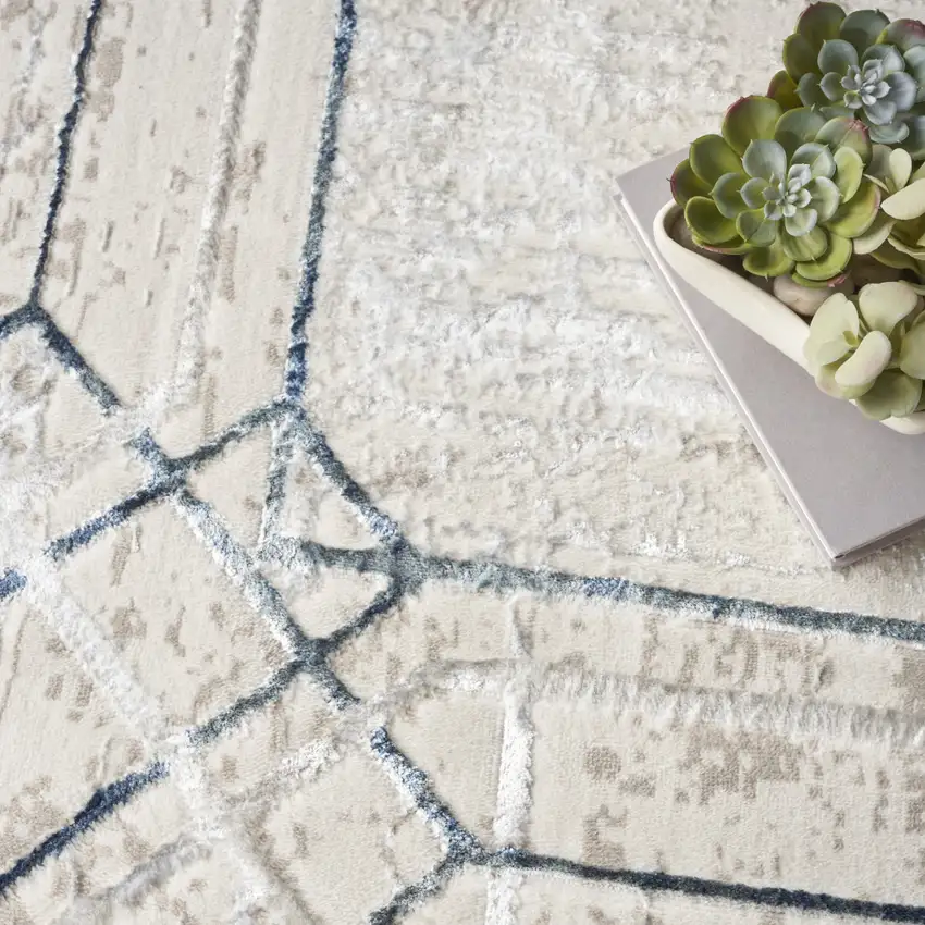 Ivory Black and Gray Geometric Non Skid Area Rug Photo 8