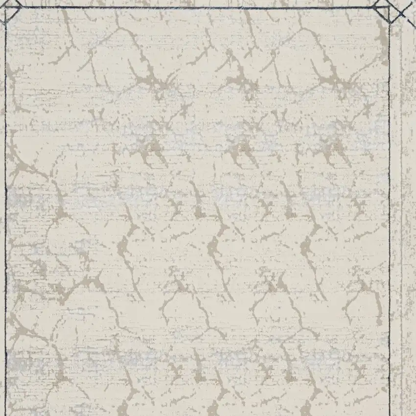 Ivory Black and Gray Geometric Non Skid Area Rug Photo 5