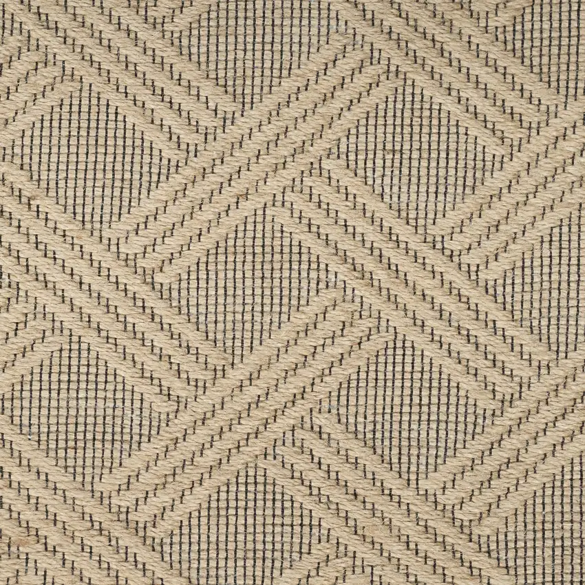 Ivory Black and Gray Geometric Non Skid Area Rug Photo 1