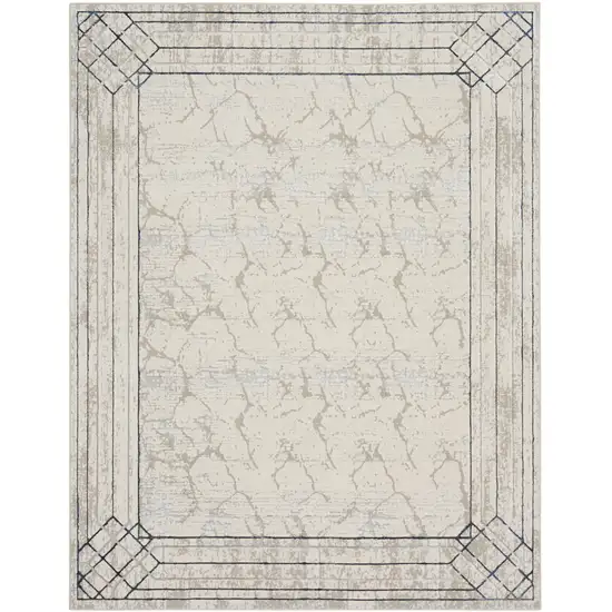Ivory Black and Gray Geometric Non Skid Area Rug Photo 9