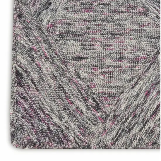 Ivory Black and Gray Wool Geometric Area Rug Photo 9