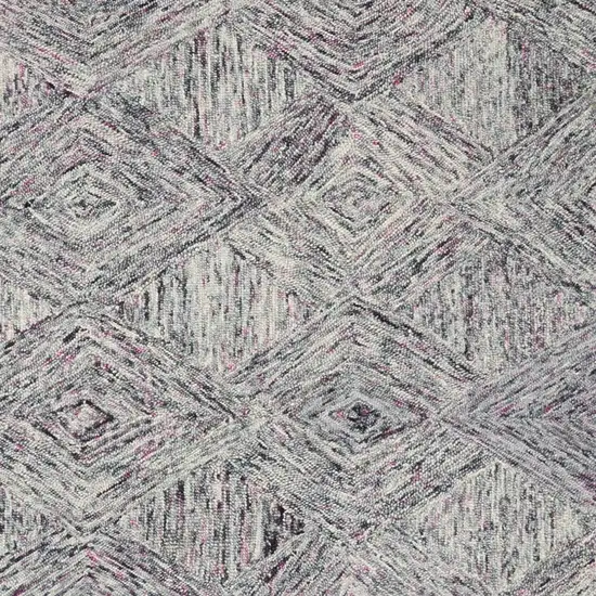 Ivory Black and Gray Wool Geometric Area Rug Photo 4