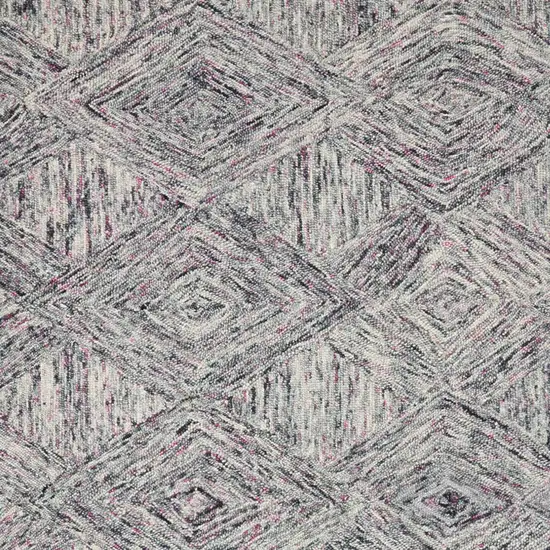 Ivory Black and Gray Wool Geometric Area Rug Photo 9