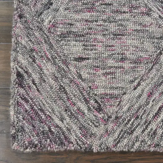 Ivory Black and Gray Wool Geometric Area Rug Photo 9
