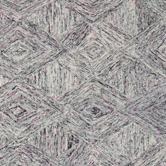 Ivory Black and Gray Wool Geometric Area Rug Photo 9