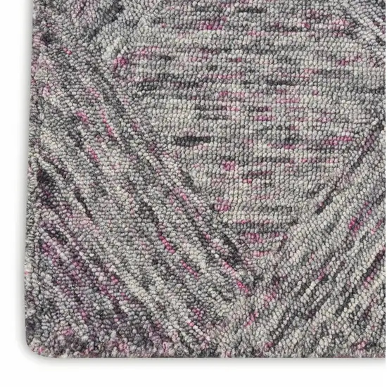 Ivory Black and Gray Wool Geometric Area Rug Photo 7