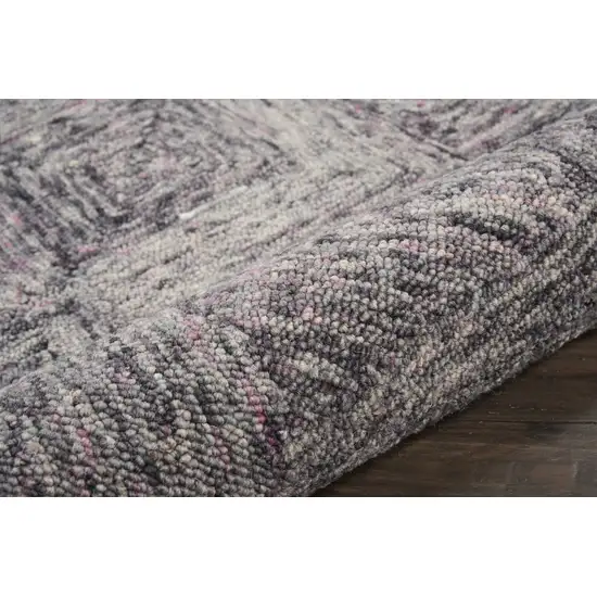 Ivory Black and Gray Wool Geometric Area Rug Photo 9