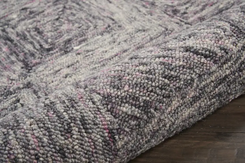 Ivory Black and Gray Wool Geometric Area Rug Photo 9