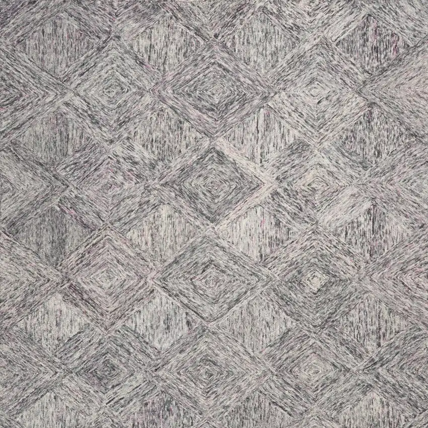 Ivory Black and Gray Wool Geometric Area Rug Photo 6