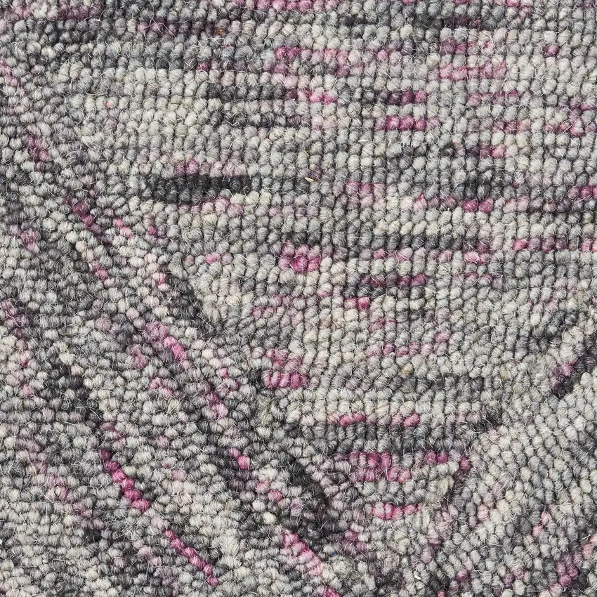 Ivory Black and Gray Wool Geometric Area Rug Photo 4