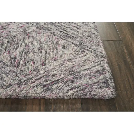 Ivory Black and Gray Wool Geometric Area Rug Photo 9