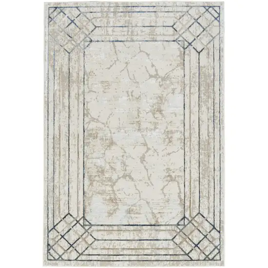 Ivory Black and Taupe Geometric Non Skid Area Rug Photo 1