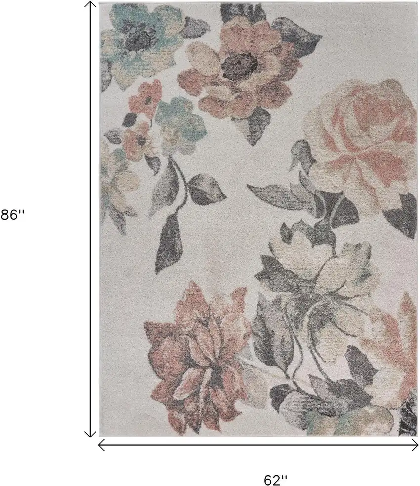 Pink And Ivory Area Rug Photo 3