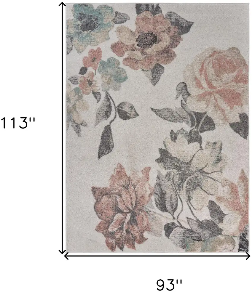 Pink and Ivory Area Rug Photo 3