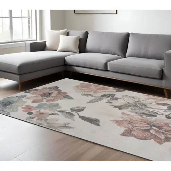 Pink and Ivory Area Rug Photo 1