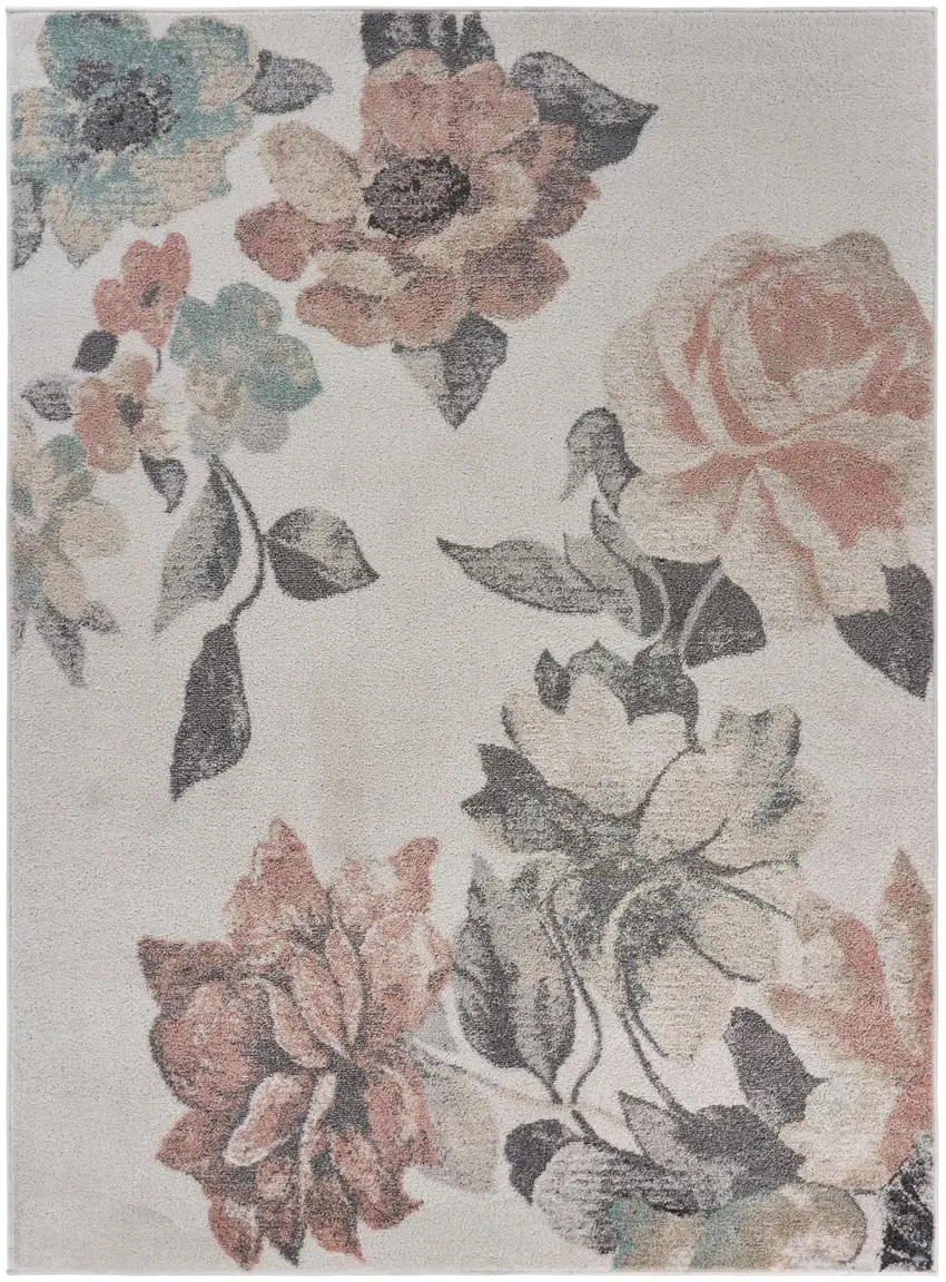 Pink and Ivory Area Rug Photo 2