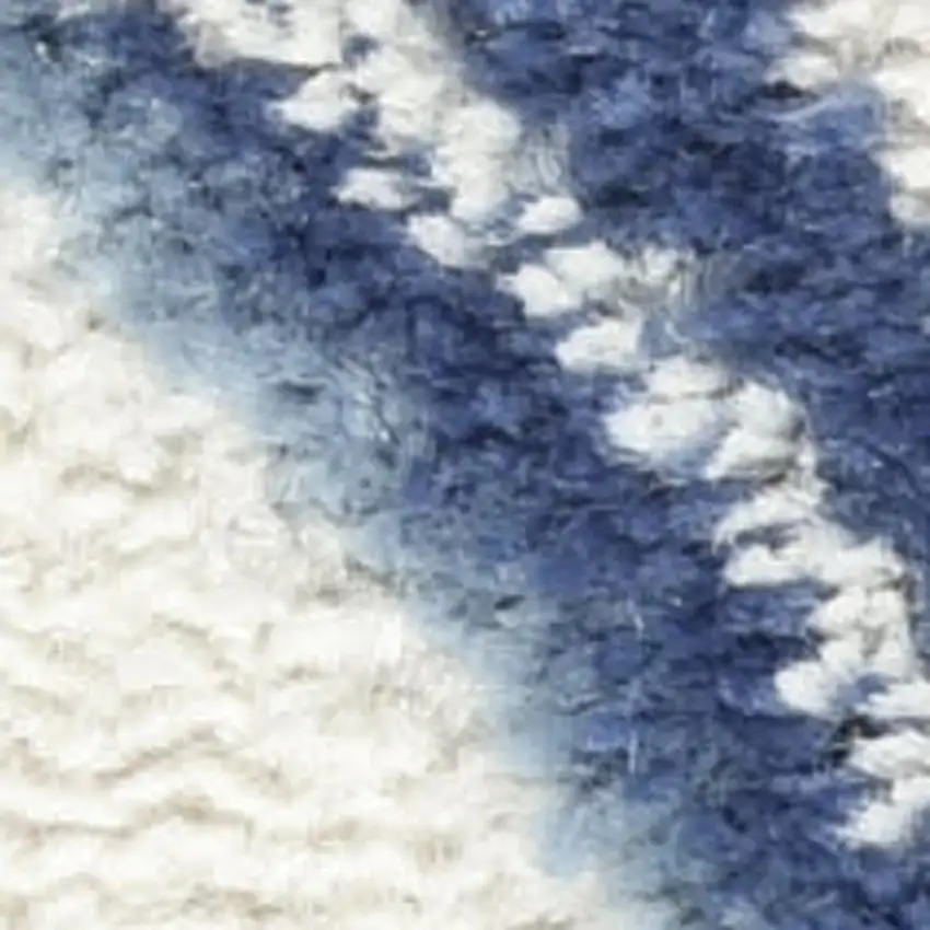 Ivory Blue And Brown Botanical Leaves Area Rug Photo 3