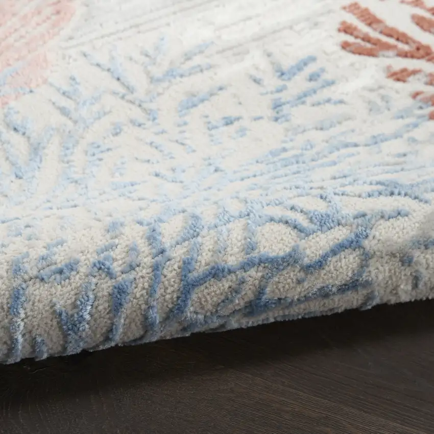 Blue Blush And Gray Seashell and Coral Area Rug Photo 8