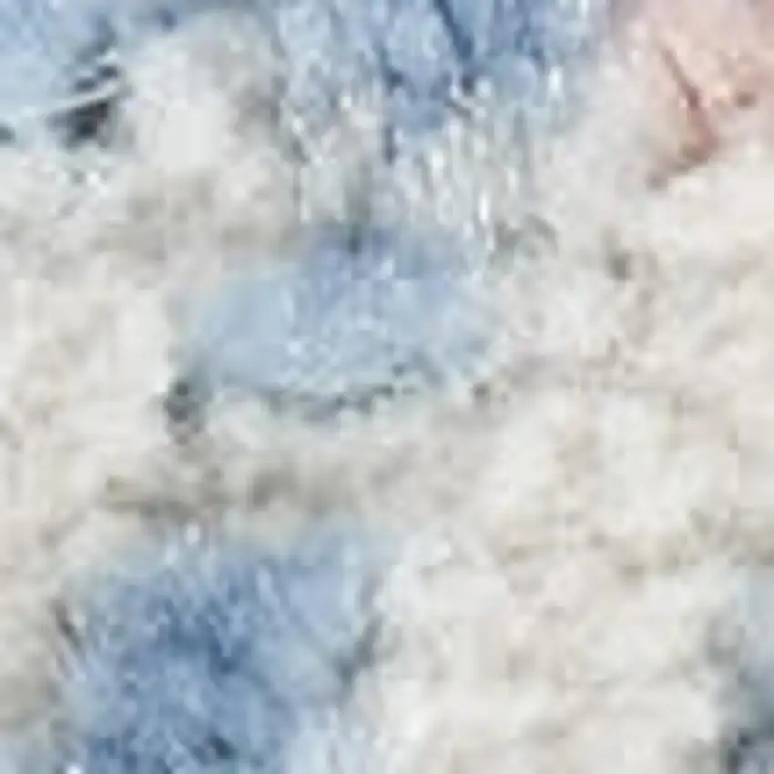 Ivory Blue And Brown Seashell and Coral Area Rug Photo 2