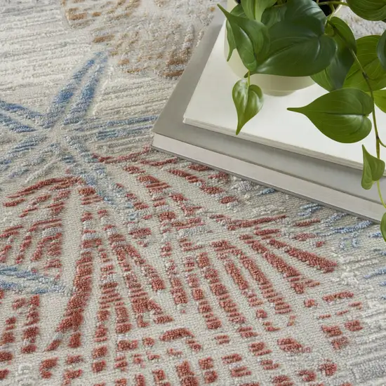 Blue Blush And Gray Seashell and Coral Area Rug Photo 9