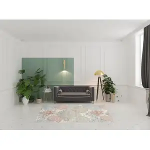 Photo of Ivory Blue And Brown Seashell and Coral Area Rug