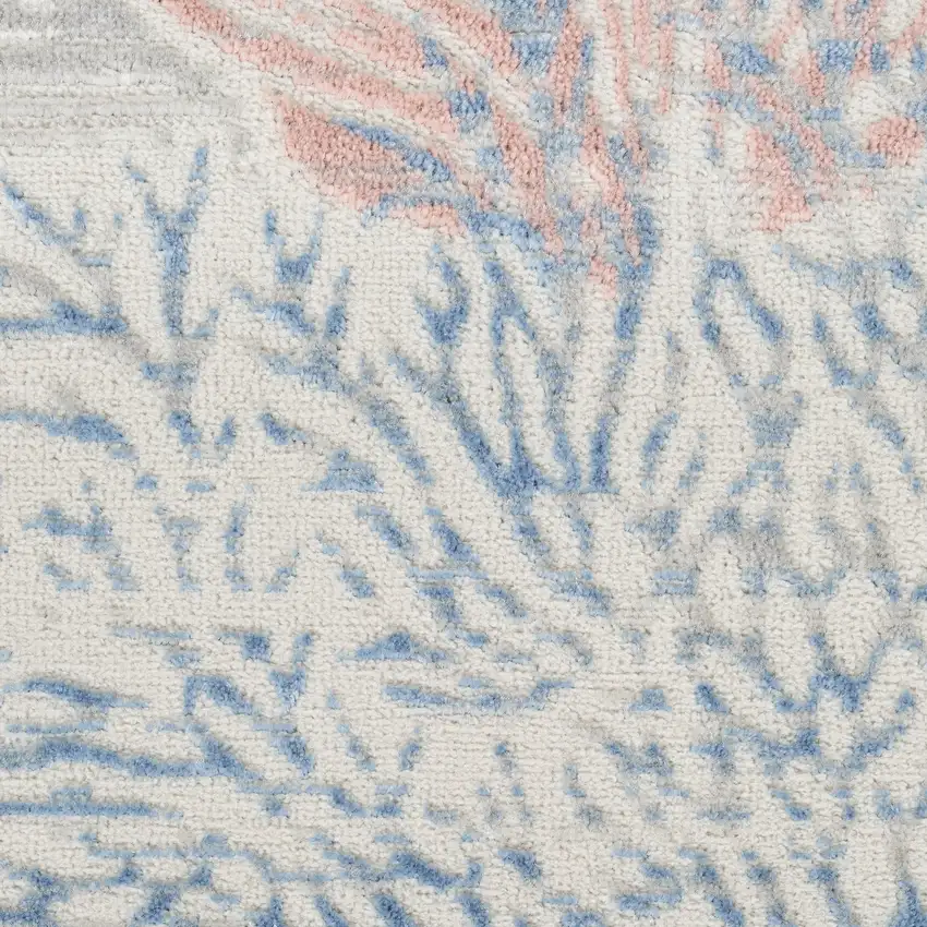 Ivory Blue And Brown Seashell and Coral Area Rug Photo 3