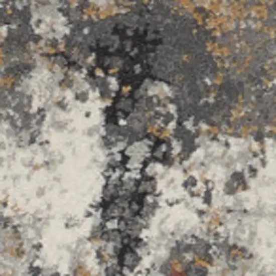 Ivory Blue And Gray Abstract Area Rug Photo 7