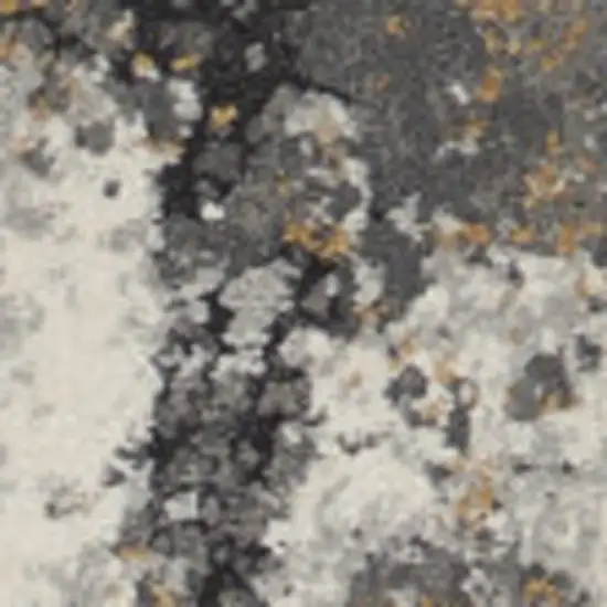 Ivory Blue And Gray Abstract Area Rug Photo 6