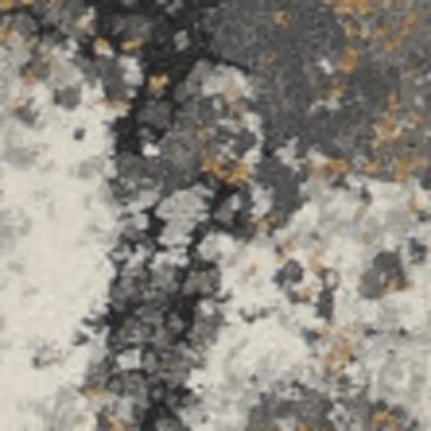 Ivory Blue And Gray Abstract Area Rug Photo 6