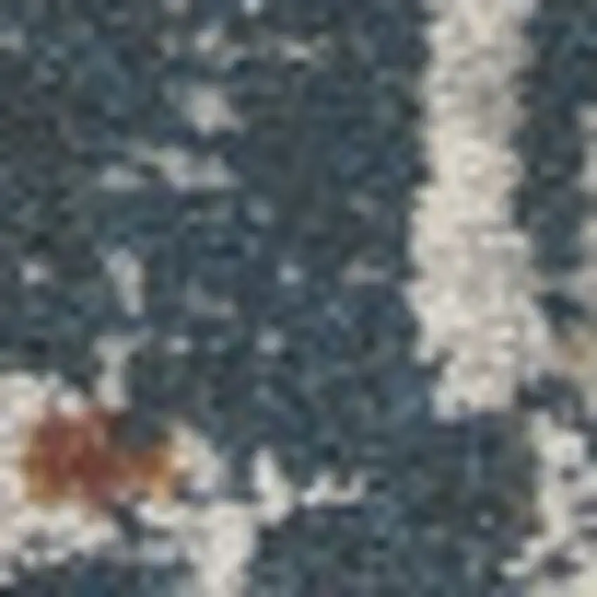 Ivory Blue And Gray Abstract Area Rug Photo 6