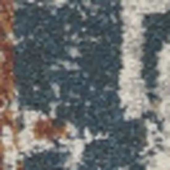 Ivory Blue And Gray Abstract Area Rug Photo 7