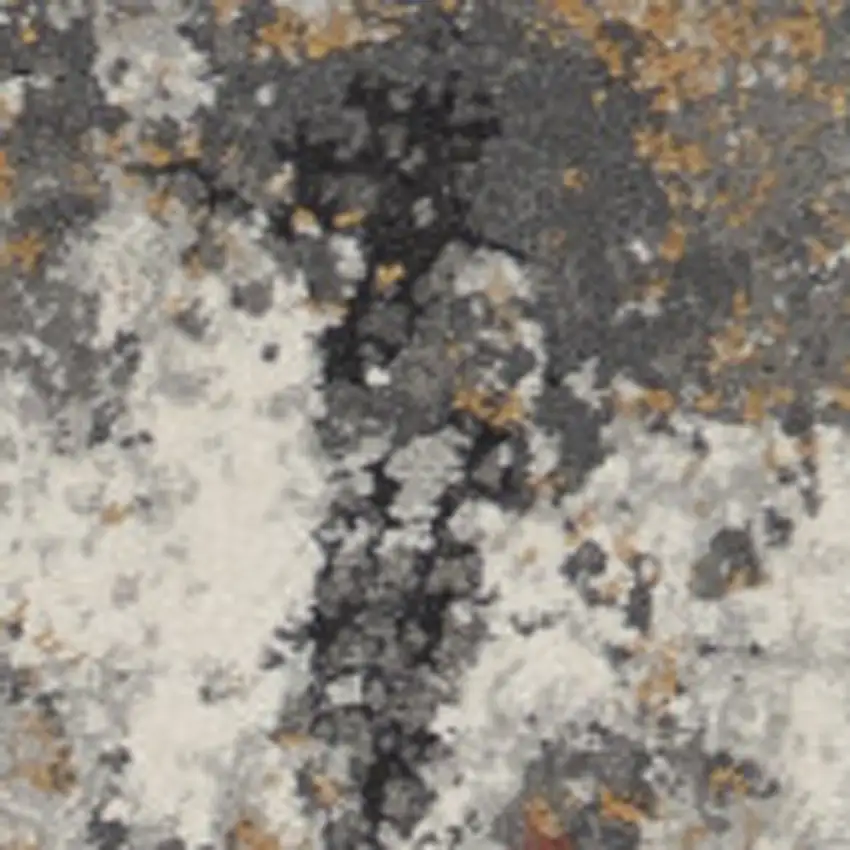 Ivory Blue And Gray Abstract Area Rug Photo 8