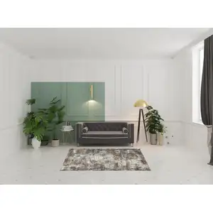 Photo of Ivory Blue And Gray Abstract Area Rug