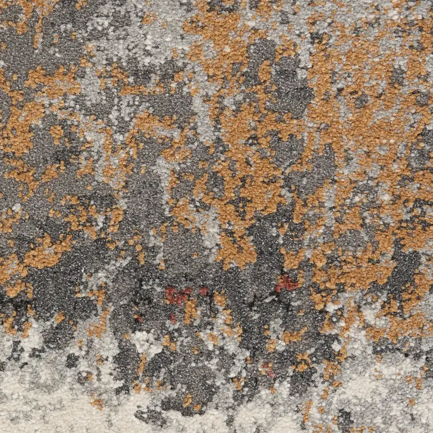 Ivory Blue And Gray Abstract Area Rug Photo 3