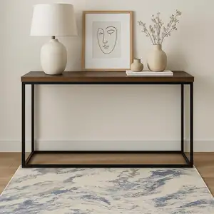 Photo of Ivory Blue And Gray Abstract Area Rug