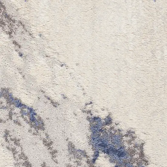 Ivory Blue And Gray Abstract Area Rug Photo 2