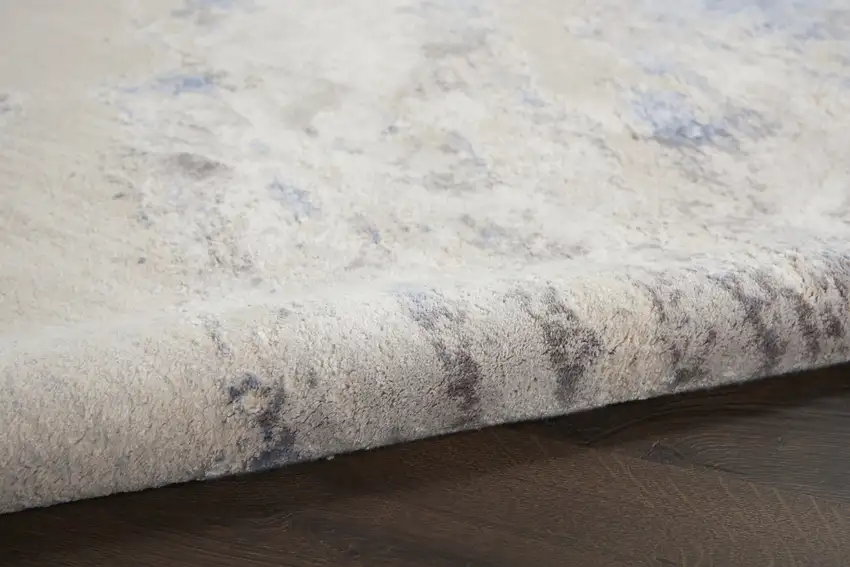Ivory Blue And Gray Abstract Area Rug Photo 9