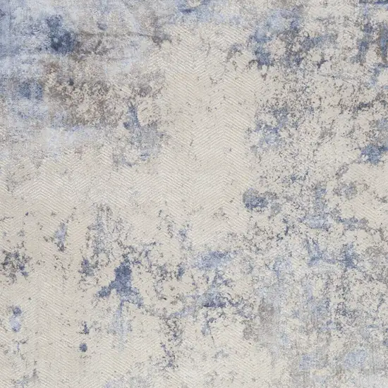 Ivory Blue And Gray Abstract Area Rug Photo 8