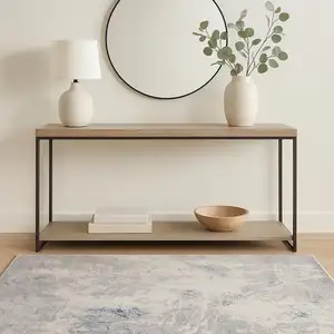 Photo of Ivory Blue And Gray Abstract Area Rug