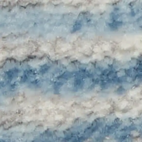 Ivory Blue And Gray Abstract Distressed Area Rug Photo 3