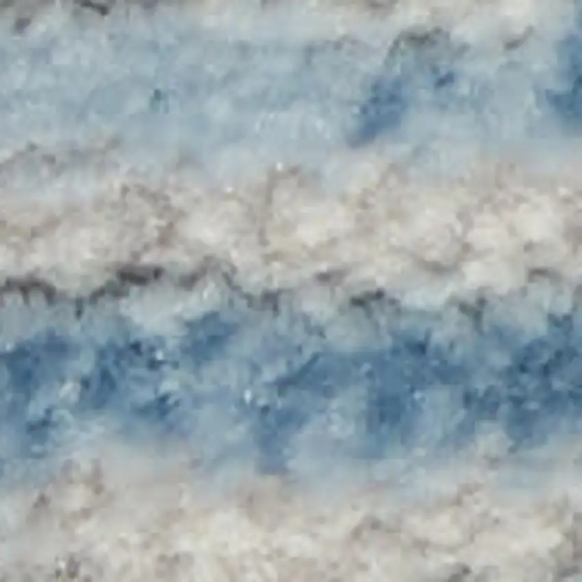 Ivory Blue And Gray Abstract Distressed Area Rug Photo 2