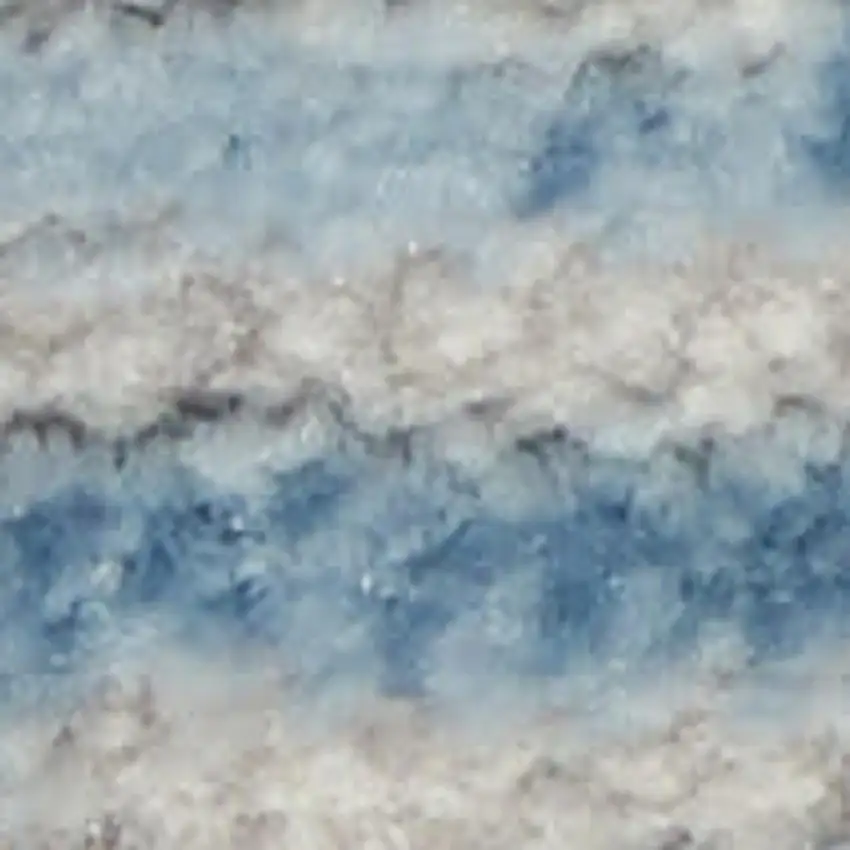 Ivory Blue And Gray Abstract Distressed Area Rug Photo 2