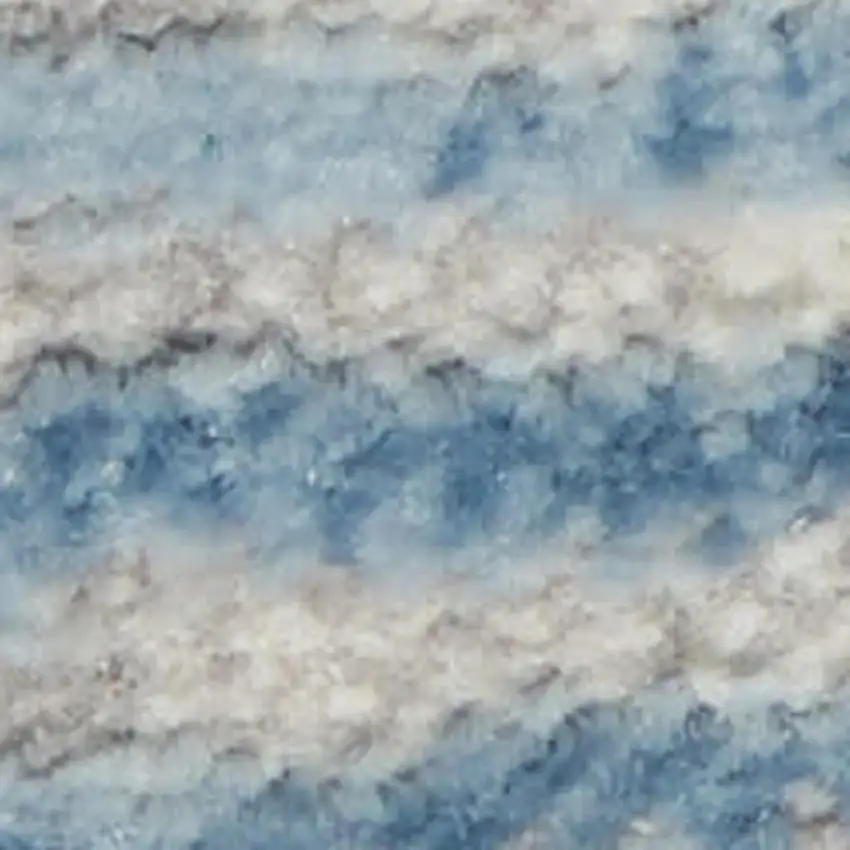 Ivory Blue And Gray Abstract Distressed Area Rug Photo 3