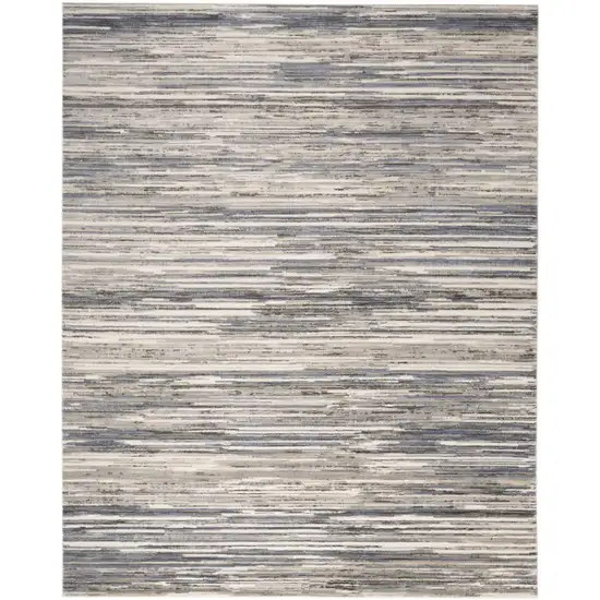 Ivory Blue And Gray Abstract Distressed Area Rug Photo 9